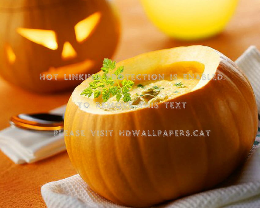 pumpkin soup for halloween food abstract HD wallpaper