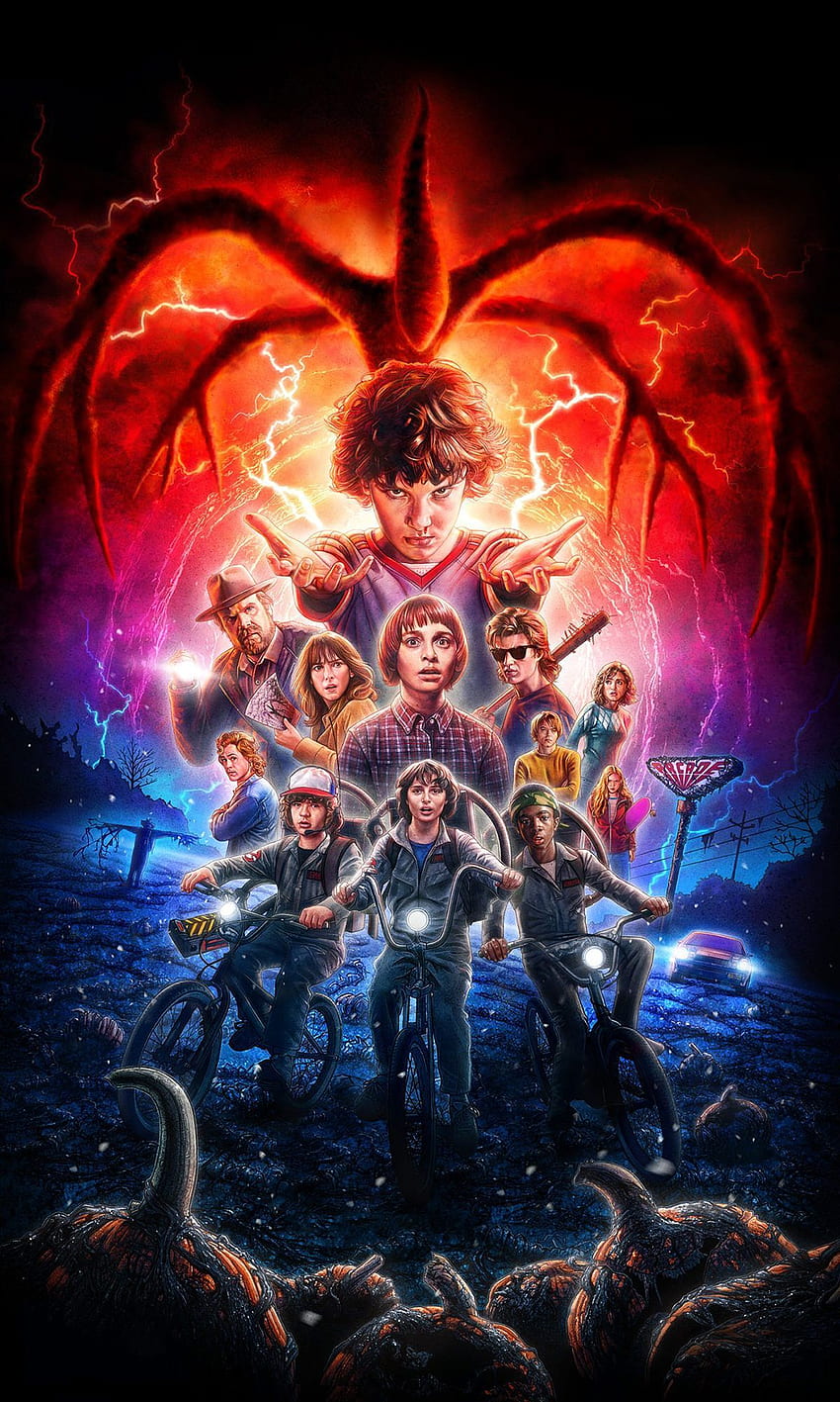 Does anyone have the stranger things 2 poster like this without, Stranger Things Netflix HD phone wallpaper
