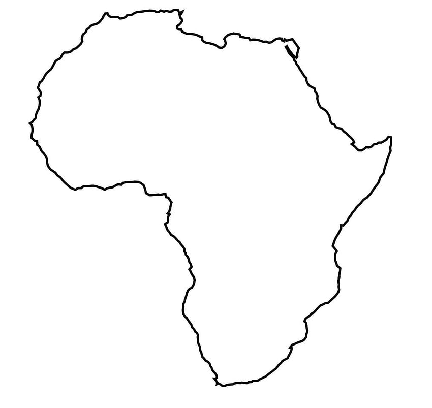 Pusta mapa Afryki. Duża mapa konturowa Afryki, mapa Afryki Tapeta HD