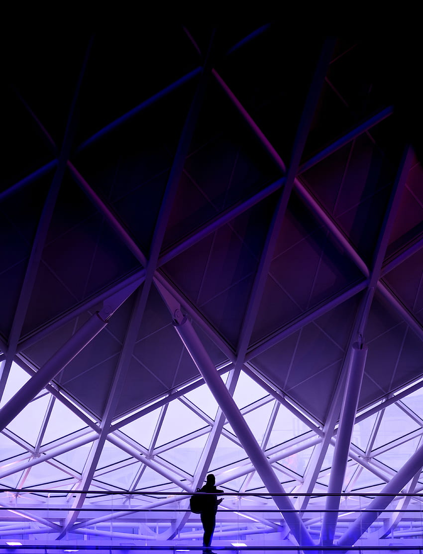 Architecture, Violet, Dark, Minimalism, Purple HD phone wallpaper