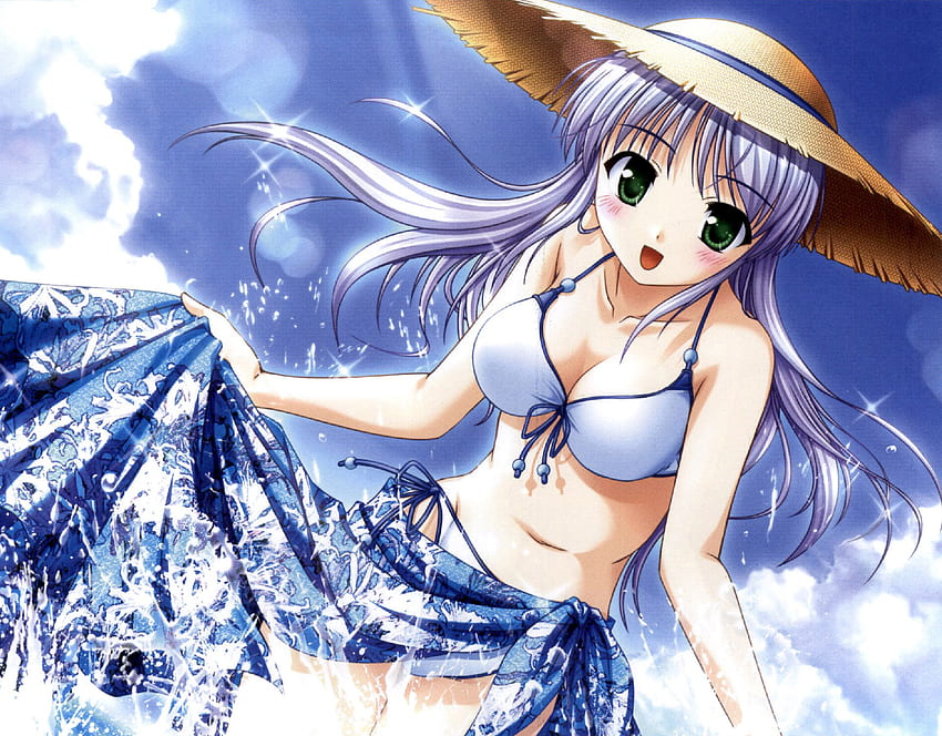 Summer girl, summer, bikini, girl, anime HD wallpaper | Pxfuel