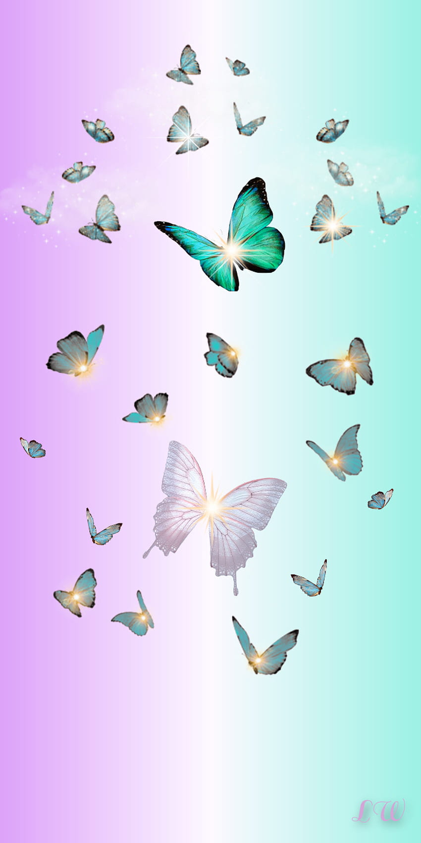 Download Small Hearts And Pastel Butterfly Wallpaper  Wallpaperscom