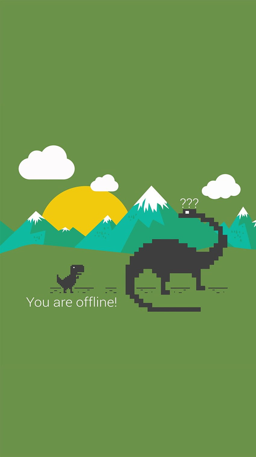 Google Chrome Dinosaur - страхотно, Google Dinosaur HD тапет за телефон