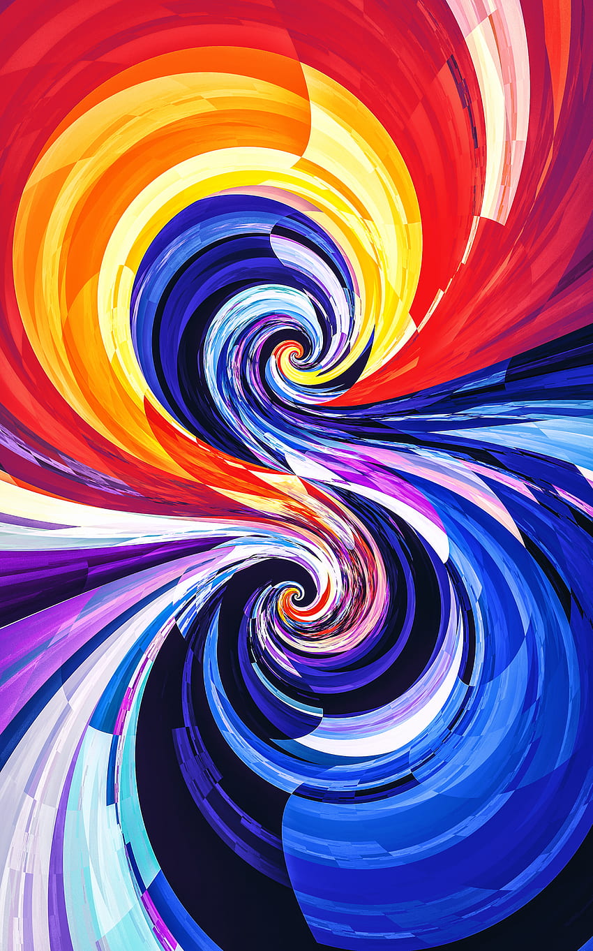 Abstract, Circles, Multicolored, Motley, Spiral, Swirling, Spirals, Involute HD phone wallpaper