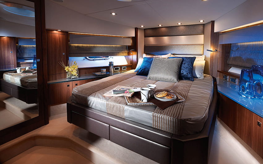Luxury Yacht Bedroom HD wallpaper