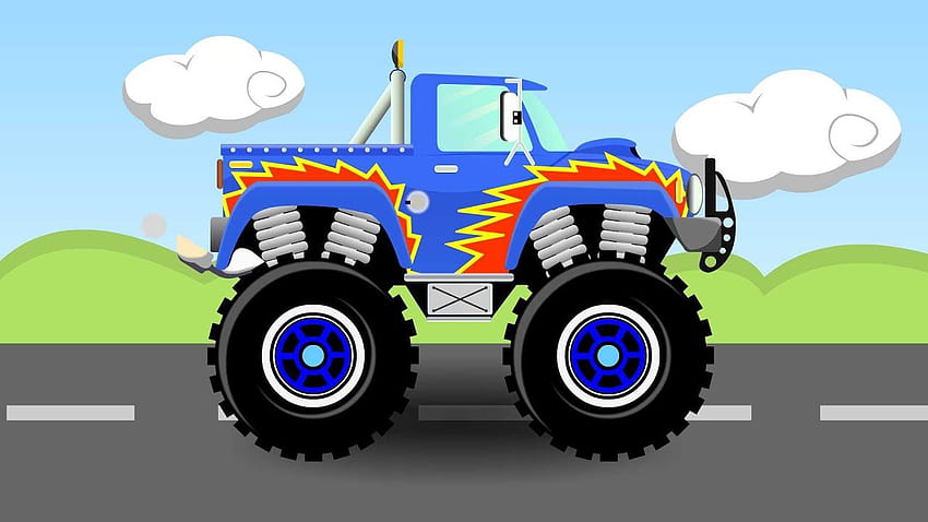 Monster Truck Cartoon - & Background HD wallpaper
