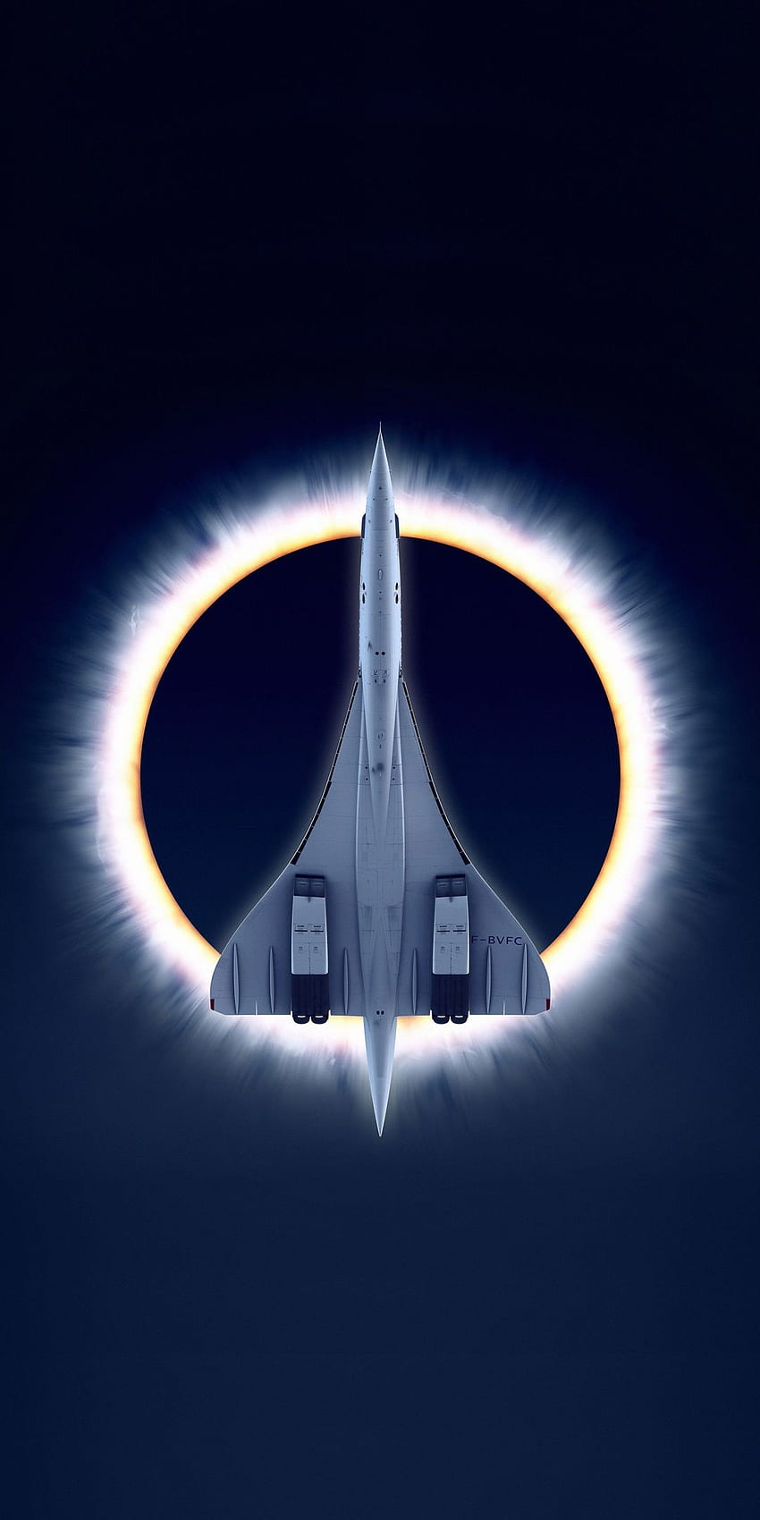 Concorde Carre, eclipse, airplane, moon, aircraft . Airplane , Aircraft, Concorde HD phone wallpaper