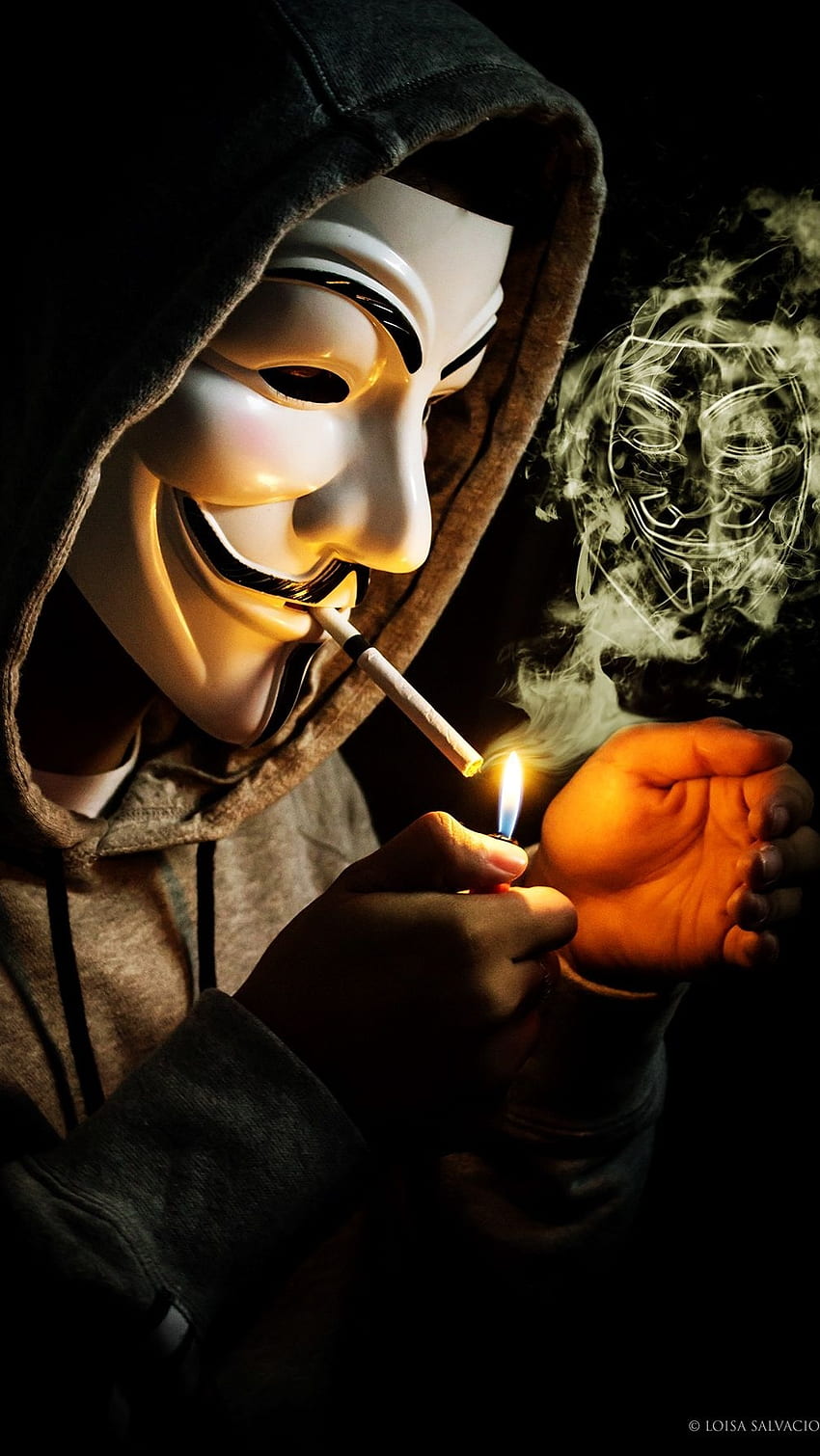 Joker raucht, Joker-Maske HD-Handy-Hintergrundbild