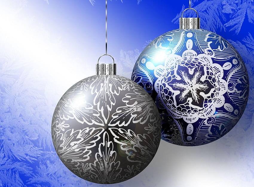 Holidays, Patterns, Couple, Pair, Close-Up, Christmas Decorations, Christmas Tree Toys, Balls HD wallpaper
