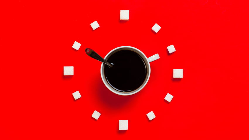 Black Coffee Red Background HD wallpaper