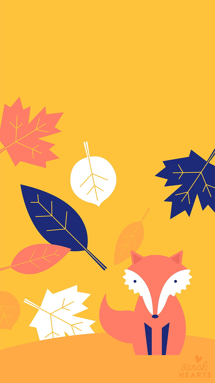 Fall Leaf and Fox October 2017 Calendar, Hello Fall HD phone wallpaper