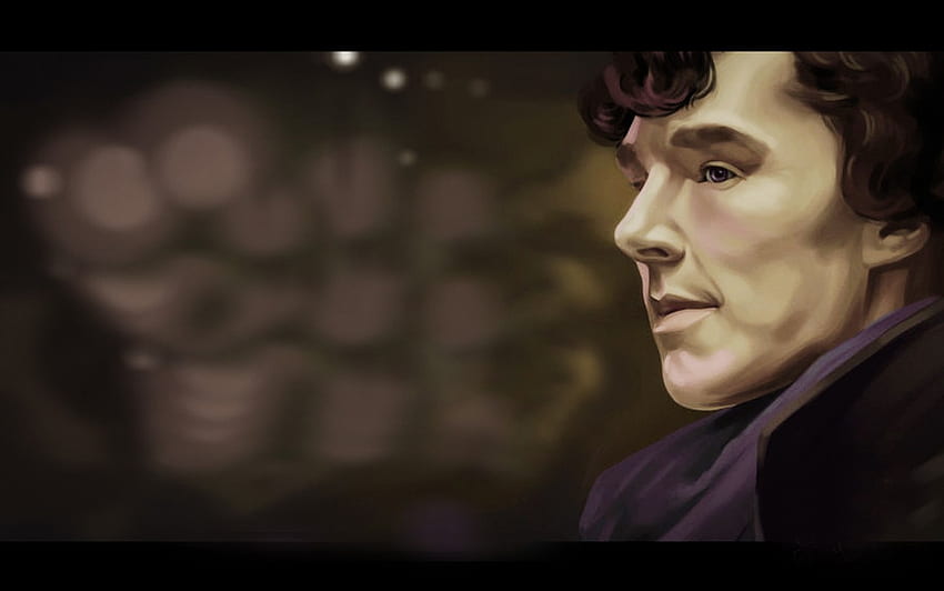 Benedict Cumberbatch, Sherlock Holmes, oscuridad, captura de , computadora, personaje de ficción. Mocah fondo de pantalla