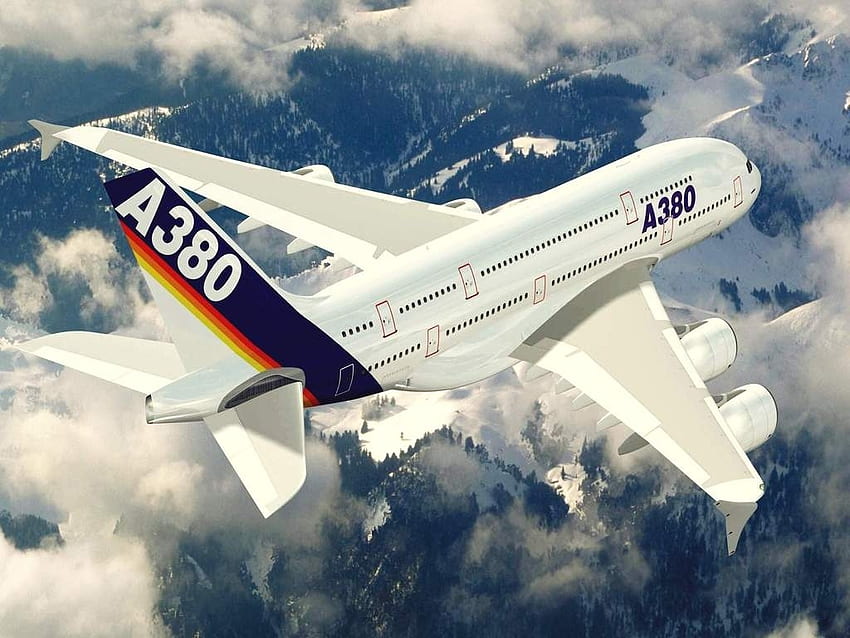 Airbus A380, реактивни самолети, самолети Airbus, самолети HD тапет