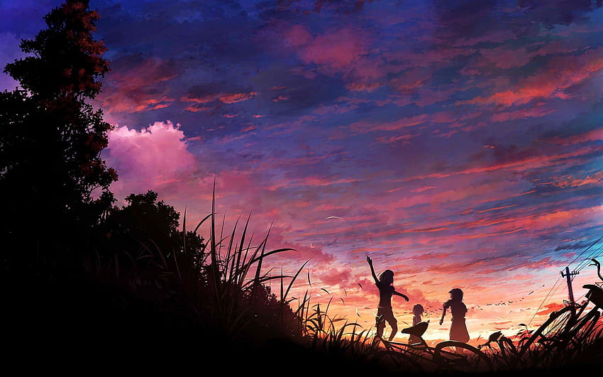 Original, Wattpad, Sunset , Scenery, Anime Sunset HD wallpaper