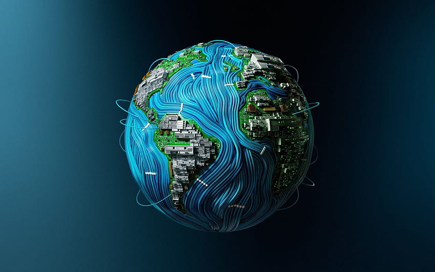 Cyfrowa mapa drogowa Ziemi 3D w 2020 r. Papel de parede terra, Arte com personagens, Papel de parede pc, Digital Globe Tapeta HD