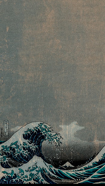 Japan wave ocean seamless wallpaper Royalty Free Vector
