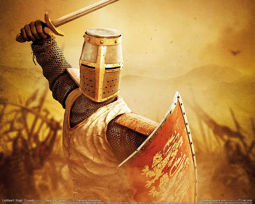 lionheart kings crusade, shield, sword, kings, crusade, lionheart HD wallpaper