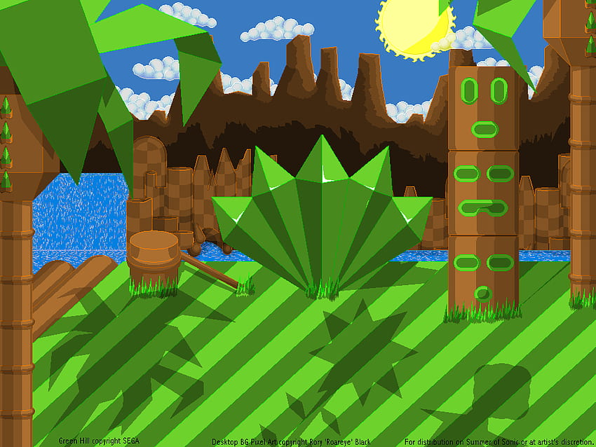 8-bit Green Hill Zone Phone/Tablet Wallpaper • GamePhD