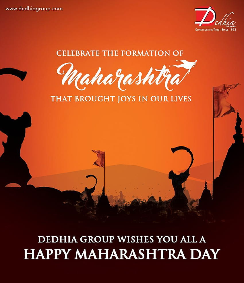 Dedhia Group les desea a todos un muy feliz día de Maharashtra fondo de pantalla del teléfono