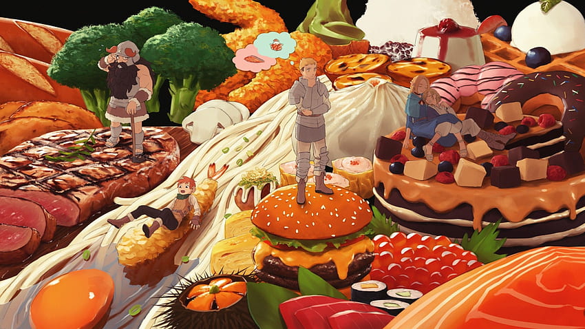 Anime Yemekleri, Dungeon Meshi, Marcille, Senshi, 2560X1440 Yiyecek HD duvar kağıdı