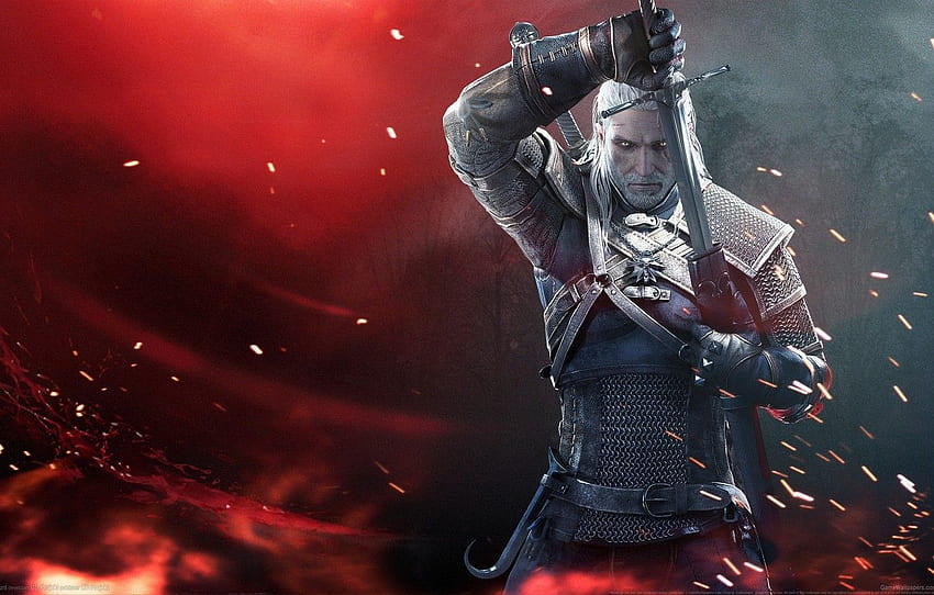 Sword, Warrior, Beard, Armor, The Witcher, The Witcher, Geralt, CD Projekt RED, The Witcher 3: Wild Hunt, Andrzej Sapkowski, Geralt, The Witcher 3: Wild Hunt for , section игры HD wallpaper