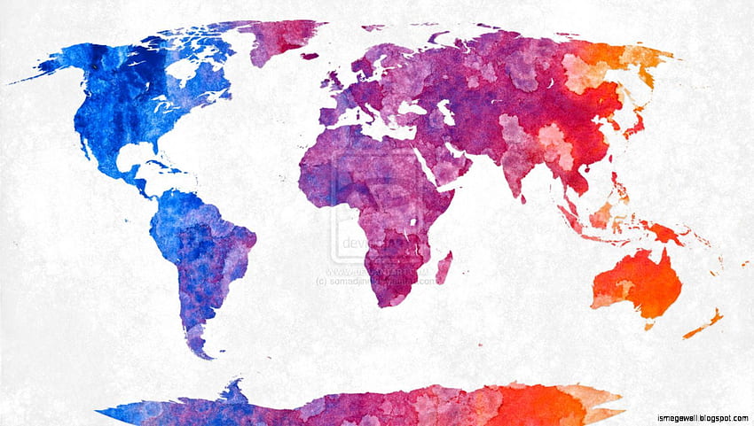 Pintura abstracta del mapa del mundo fondo de pantalla
