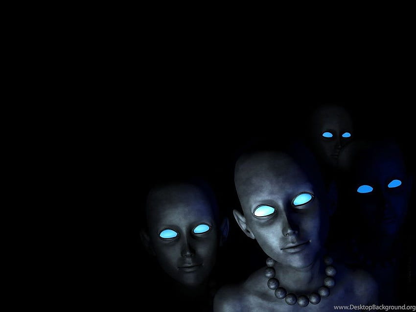 Black, Eyes, Alien, The Aliens With Blue Eyes. HD wallpaper