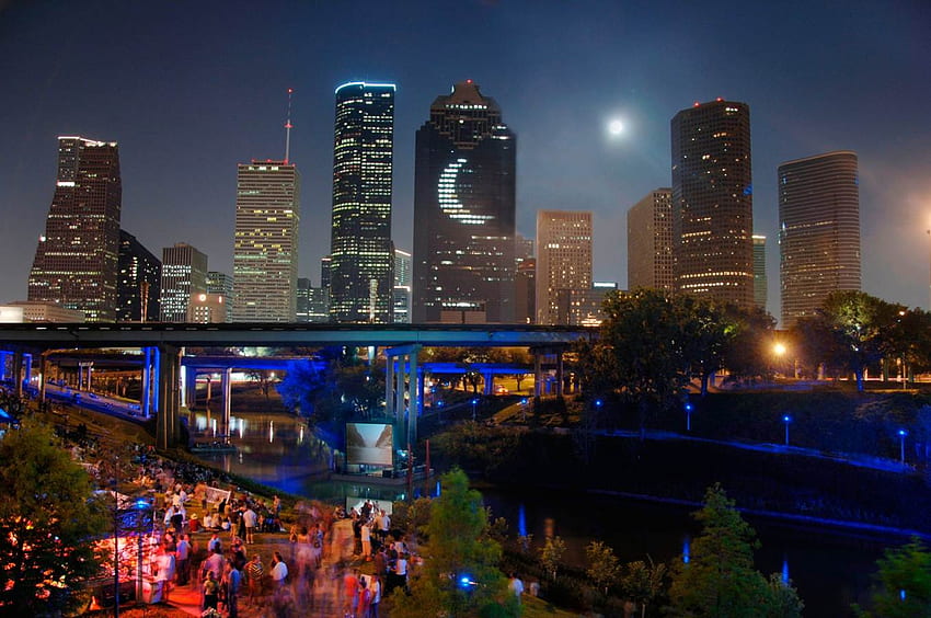 Houston Dtnight - Houston Texas Downtown At Night - & Background HD wallpaper