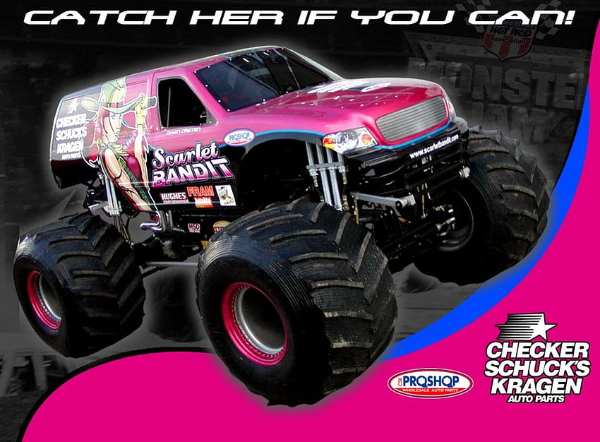 monster truck per ragazze, monster truck, astratto, grafica Sfondo HD