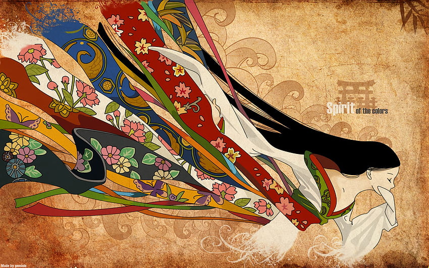 Resumen Morenas Ojos Cerrados Ropa Japonesa Kimono Pelo Largo fondo de pantalla
