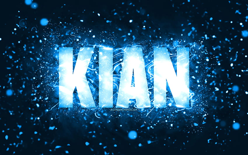 Happy Birtay Kian Blue Neon Lights Kian Name Creative Kian Happy 