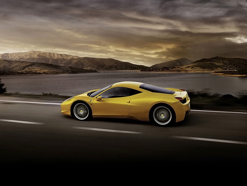 Автомобили, Автомобили, Страничен изглед, Скорост, Ferrari 458 Italia HD тапет