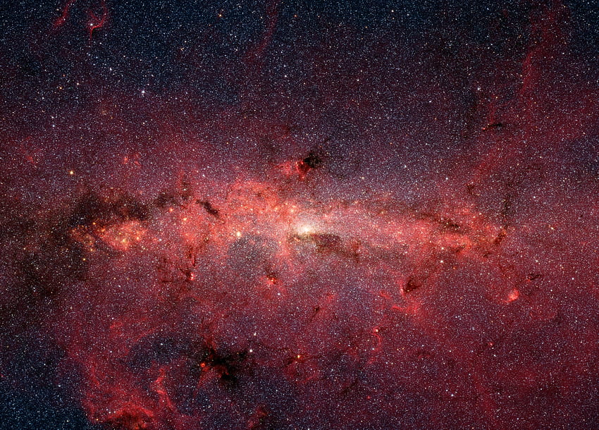 Milky Way, space, stars, red HD wallpaper