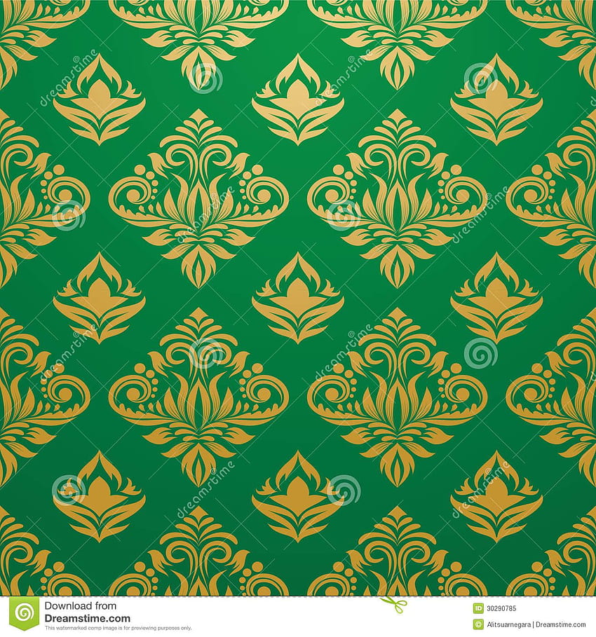 Златен и зелен гръндж викториански роялти. Златно зелено, зелен модел, зелено, зелено викторианско HD тапет за телефон