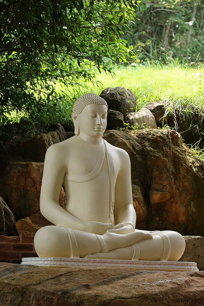 : sculpture, stone, people, meditation, buddha, statue, buddhism HD phone wallpaper