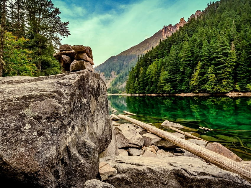 Lac Lindeman, Canada, bois, réflexion, nature, canada, forêt, lac, parc, montagne Fond d'écran HD