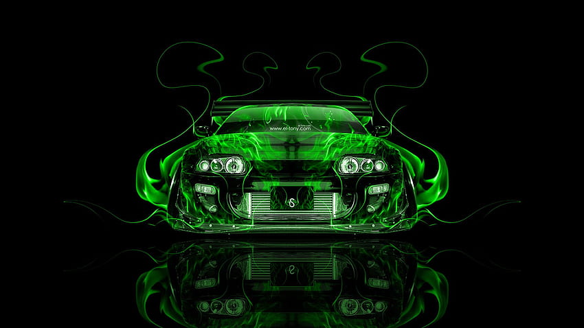 Toyota Supra JDM Tuning Front Fire Abstract Car 2014 el Tony, JDM Art HD wallpaper