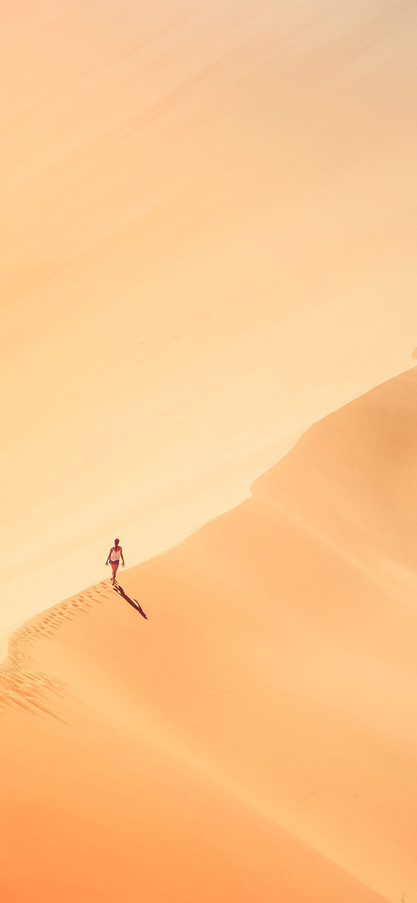 Nachtisch minimale orange Illustrationskunst, minimale Wüste HD-Handy-Hintergrundbild