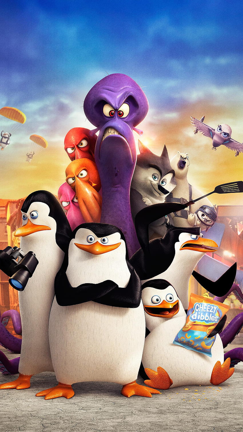 Los pingüinos de Madagascar (2022) película fondo de pantalla del teléfono
