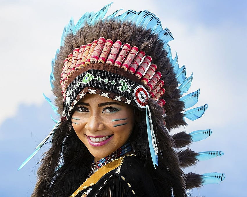 garota nativa americana, Red Indian papel de parede HD