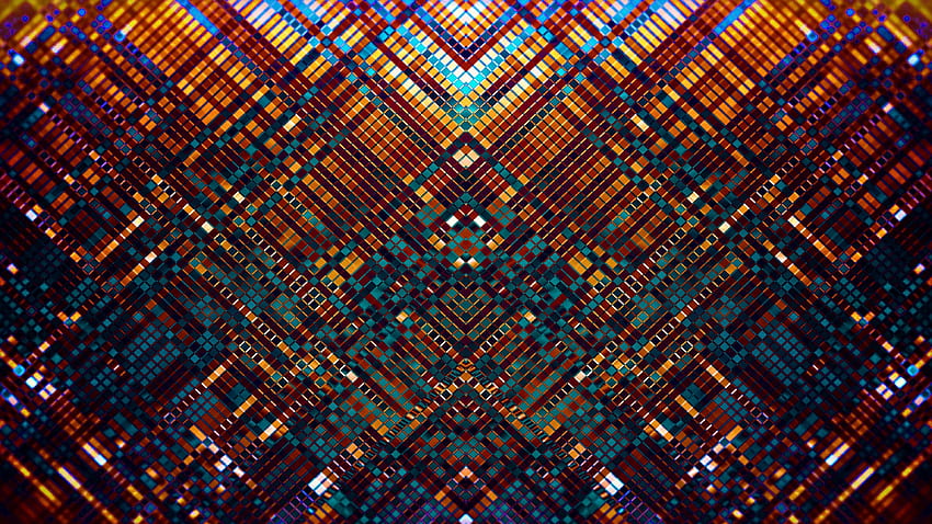 Pattern, squares, glitch, abstract HD wallpaper
