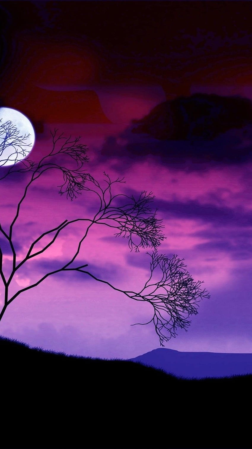 iPhone Pleine Lune - Meilleur. Belle lune, Nature, Pure Purple Fond d'écran de téléphone HD