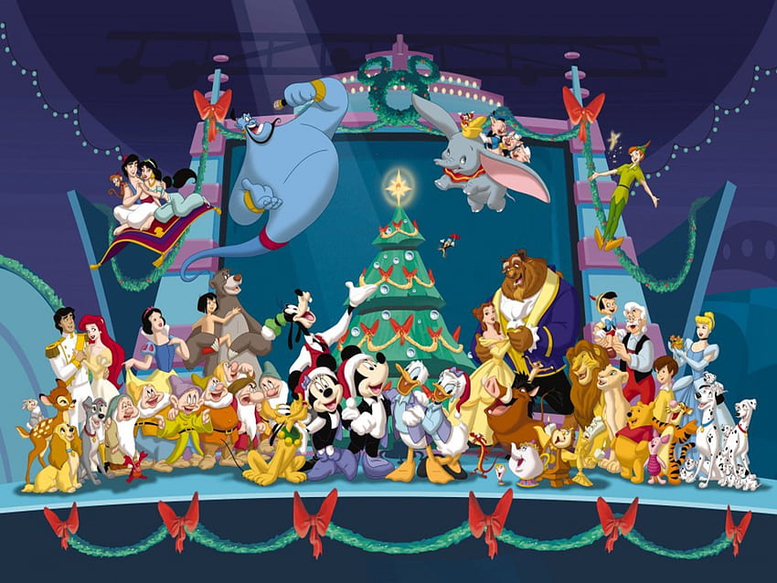 62979 Postacie Disneya Boże Narodzenie - Magiczne Święta Miki w domu Myszki Miki i Minnie Tapeta HD