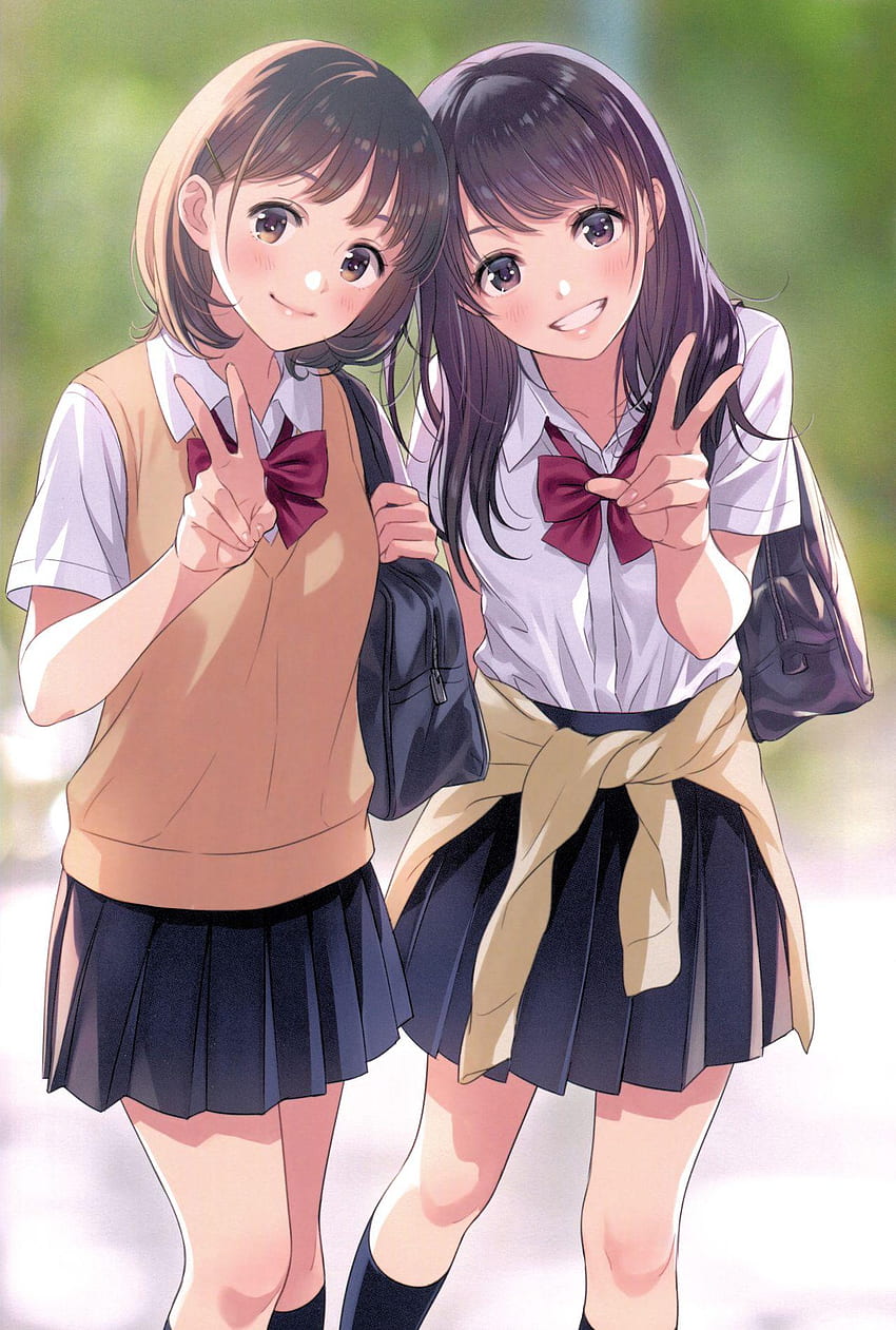 Two Anime Best Friends HD Png Download  vhv