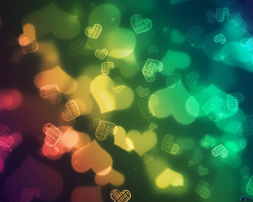 Luminous hearts, hearts, luminous, lovely, love HD wallpaper