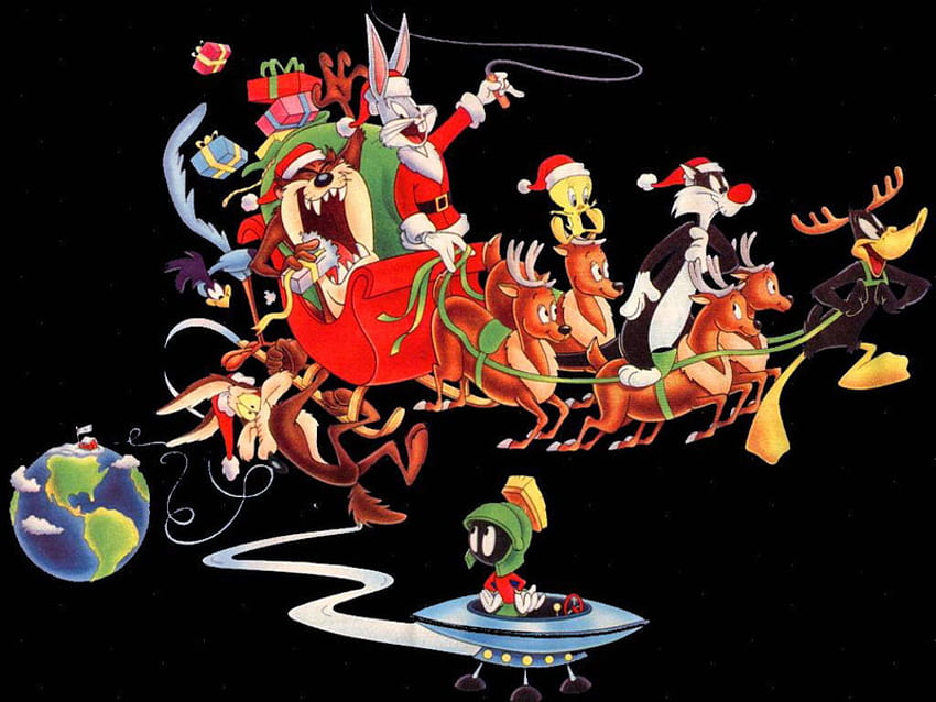 looney tunes Navidad, vacaciones, dibujos animados fondo de pantalla
