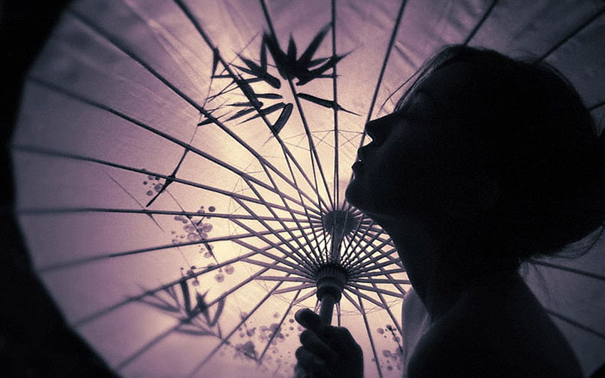 Japanischer Regenschirm. Die Schönheit des Reisens HD-Hintergrundbild