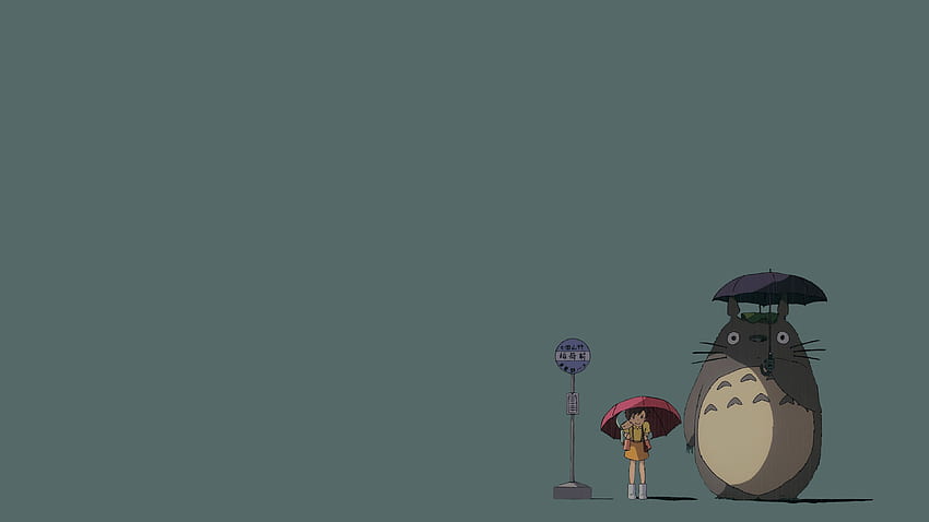 Arrêt de bus Mon voisin Totoro - Bleu gris []. Mignon, Ordinateur portable mignon, art, Ghibli minimaliste Fond d'écran HD