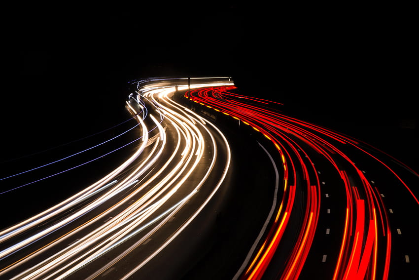 amazing , quick, , sped, , car, light trail, red, pattern, , black, travel, , background, light, background, long exposure, motion, highway, white,. Mocah HD wallpaper