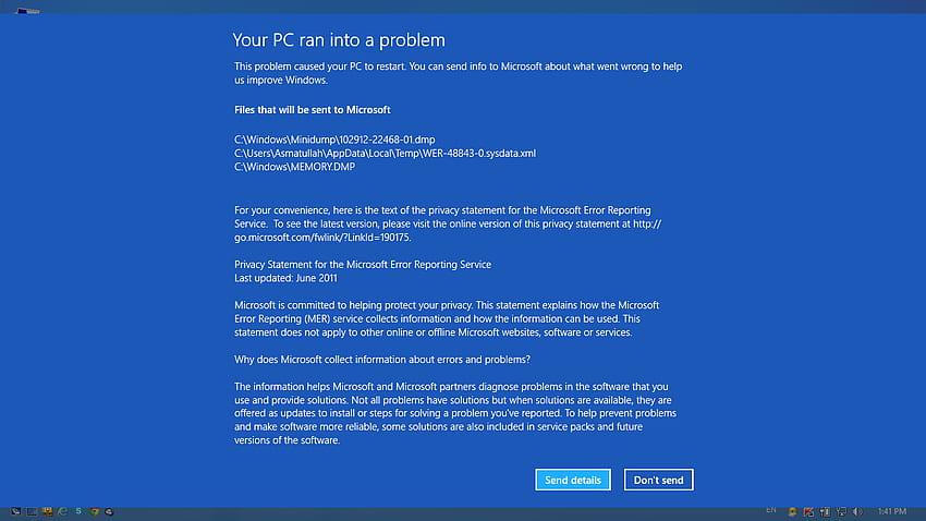 Windows crash error [] - See more on Classy Bro, Error Message HD wallpaper